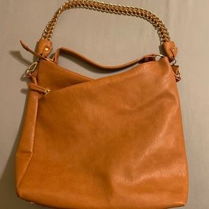 Large brown leather purse
